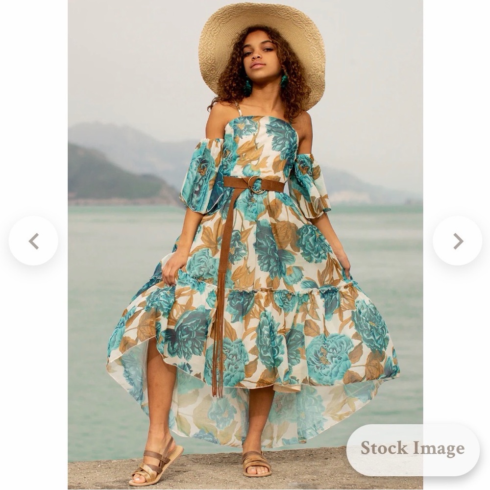 Joyfolie Chloe Floral Off-Shoulder Maxi Dress